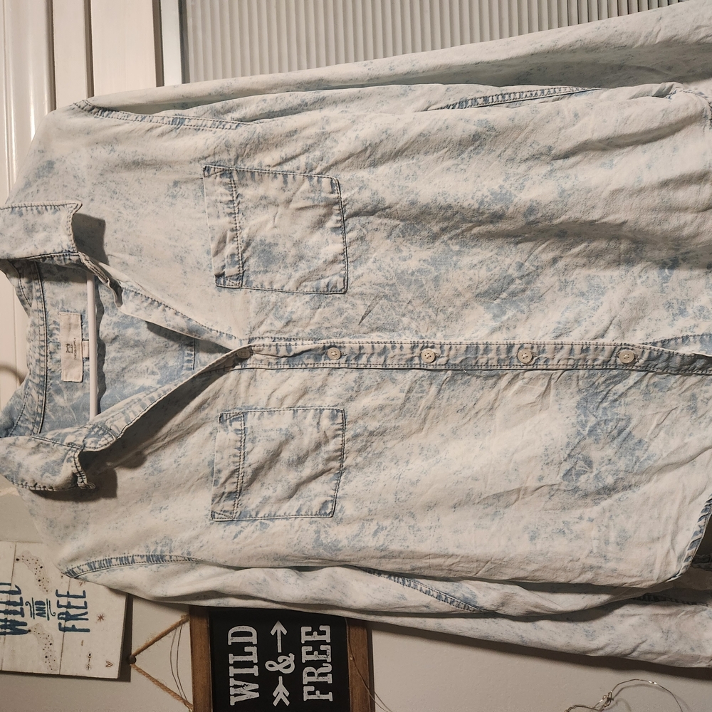 Thread & Supply Blue and White Button Down Shirt